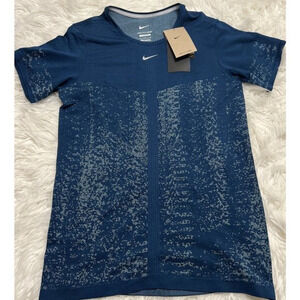 Nike Dri-FIT ADV‎ Womens L Short Sleeve Training T-Shirt BLUE GREEN DQ5870-379